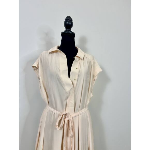 Ramy Brook London Button Down Mini Dress in Linen Large Ruffle Tie Waist Boho - Picture 3 of 3